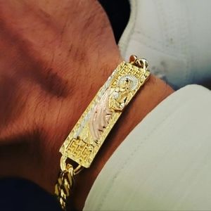 14k gold oro laminado 3 color San Judas Tadeo bracelet 23cm